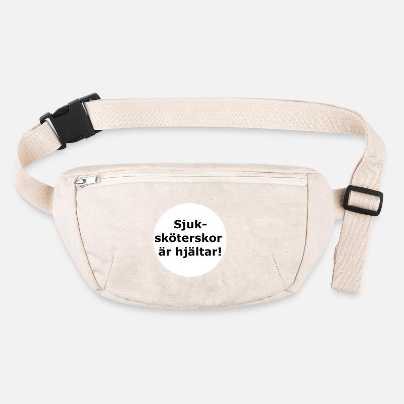Nurses are heroes! (White circle) Stanley/Stella recycled Hip Bag 