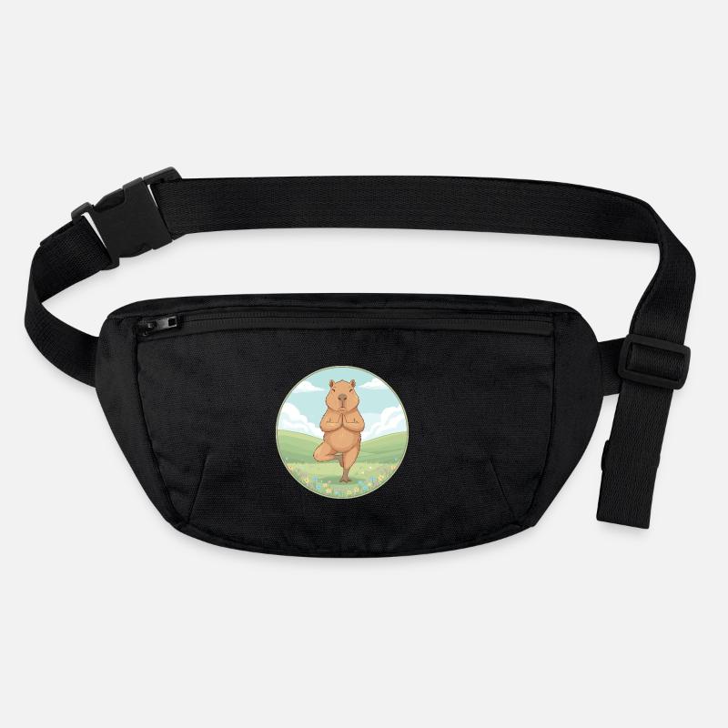 Art de la pleine conscience en posture zen capybara yoga Sac banane recyclé Stanley/Stella