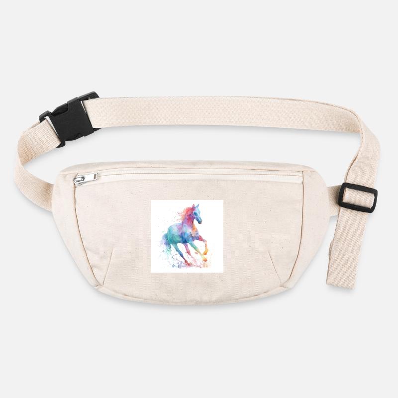 Regenbogen-Aquarellpferd Stanley/Stella recycelte Gürteltasche