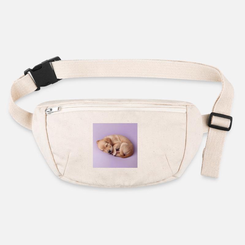 Sleeping Puppy on Lilac Background Stanley/Stella recycled Hip Bag 