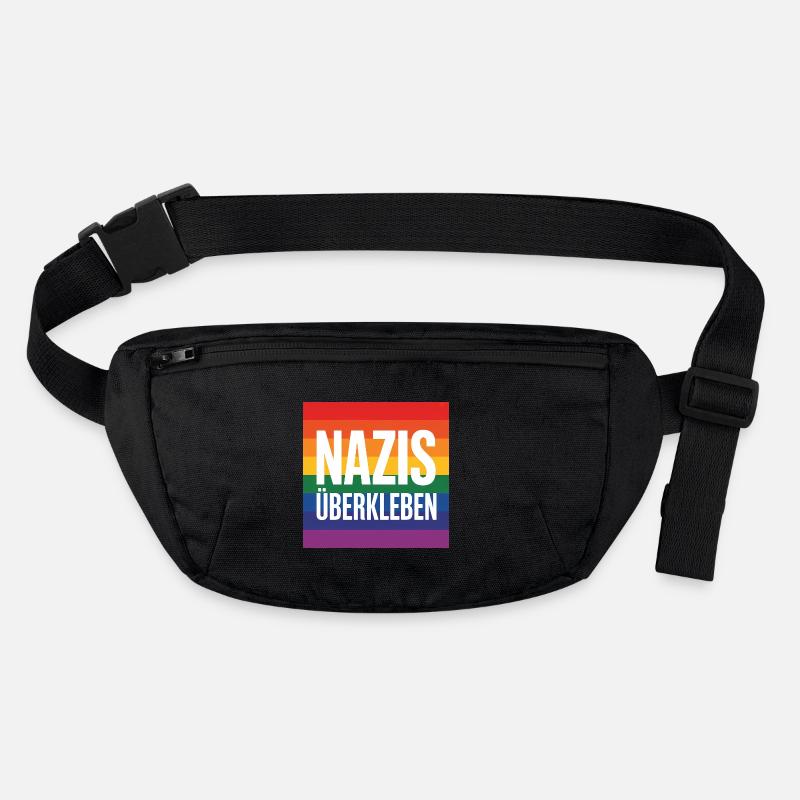 Nazis überkleben - Antifa Tee Stanley/Stella recycelte Gürteltasche