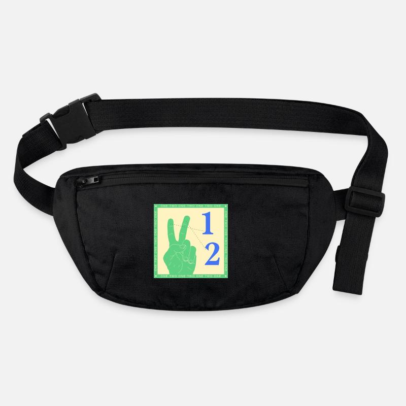 Retro One Two Counting Hand Graphic Stanley/Stella recycled Hip Bag 