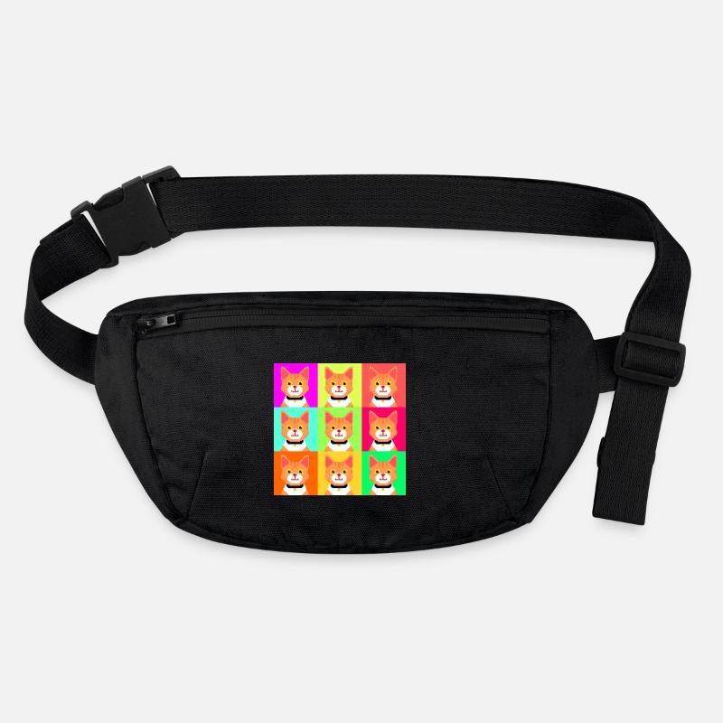 Pop Art Pixel Ginger Katzen-T-Shirt – Retro Bunt Stanley/Stella recycelte Gürteltasche