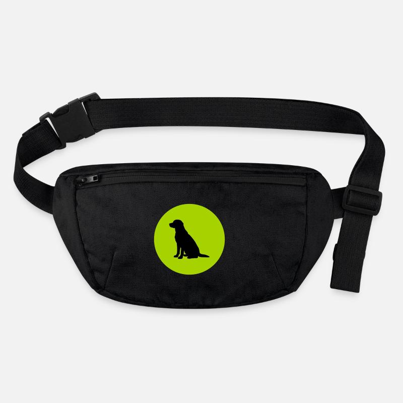 Dog silhouette in lime green circle Stanley/Stella recycled Hip Bag 