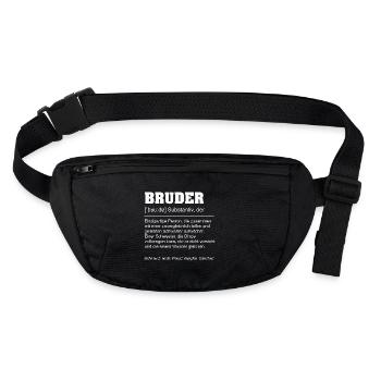 Bruder Definition - Geschenk von Schwester - Stanley/Stella recycelte Gürteltasche - Schwarz - Vorne