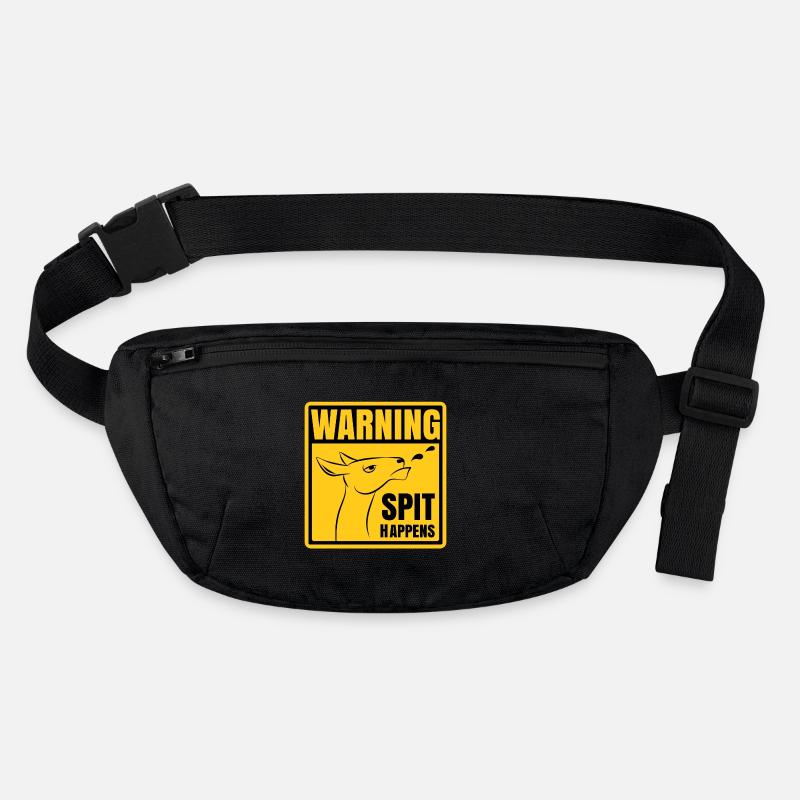 Warning - Spit happens | Lustiges Lama-Design Stanley/Stella recycelte Gürteltasche