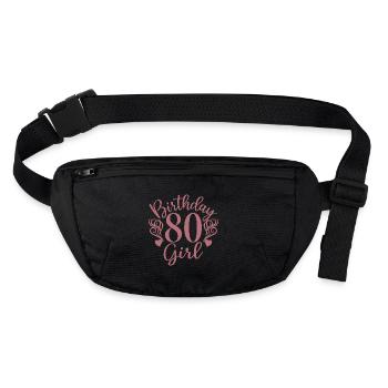 80th Birthday Women Her Birthday Girl 80 Years Old - Stanley/Stella recycled Hip Bag  - black - Front