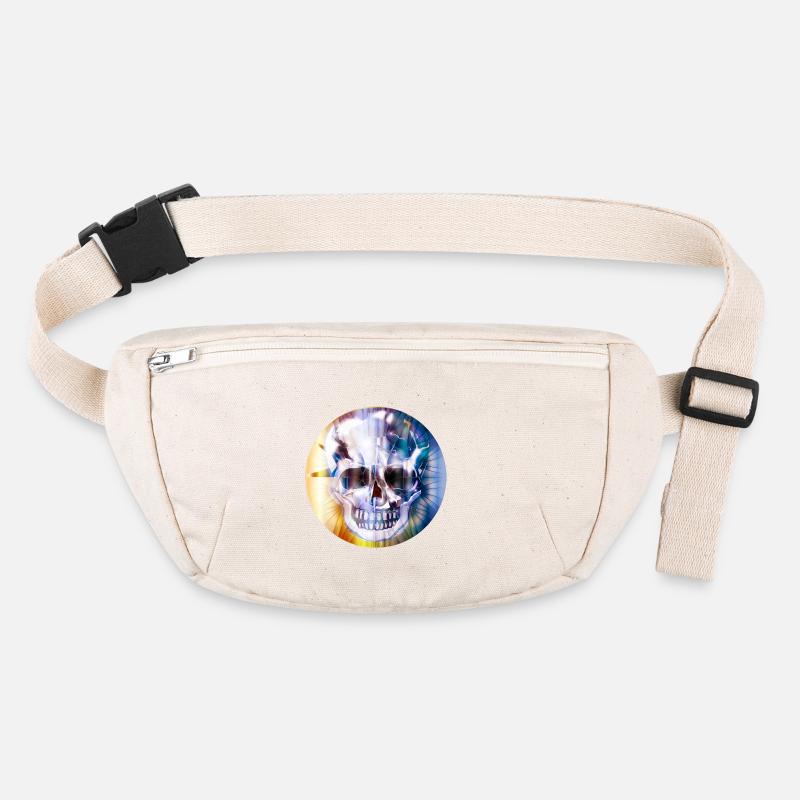 extravaganter Totenkopf in bunt schimmernder Farbe Stanley/Stella recycelte Gürteltasche