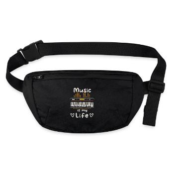 La musique, c’est ma vie - Clavier - Piano - Klavier - Sac banane recyclé Stanley/Stella - noir - Devant