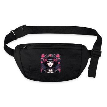 Mystérieuse fille gothique aux roses rouges - Sac banane recyclé Stanley/Stella - noir - Devant