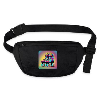 Patins à roulettes Disco colorés dans un style rétro - Sac banane recyclé Stanley/Stella - noir - Devant
