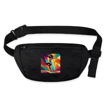 Femme dansante dans un style rétro vintage - Sac banane recyclé Stanley/Stella - noir - Devant