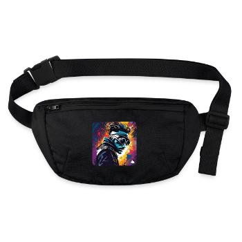 Homme steampunk cool avec des lunettes - Sac banane recyclé Stanley/Stella - noir - Devant