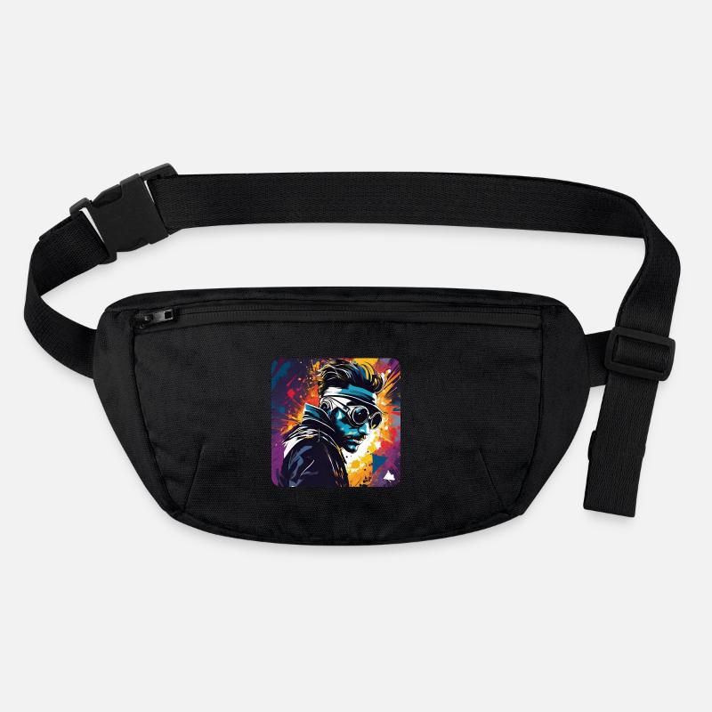 Cool steampunk man with glasses Stanley/Stella recycled Hip Bag 