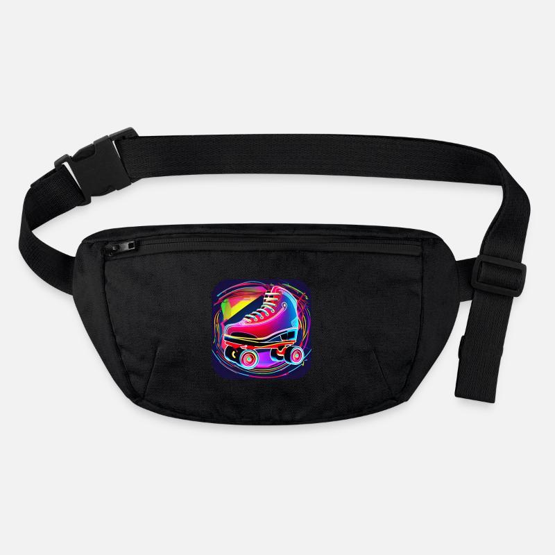Colorful Disco Roller Skates in Retro Style Stanley/Stella recycled Hip Bag 