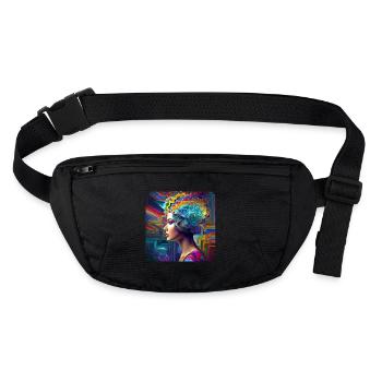 Cool Coloré Psychédélique Motif Femme - Sac banane recyclé Stanley/Stella - noir - Devant
