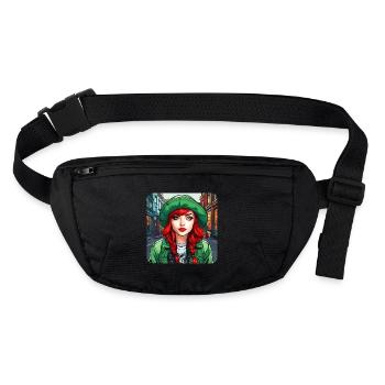 Fille rousse irlandaise cool - Sac banane recyclé Stanley/Stella - noir - Devant