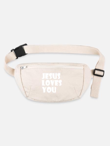 Jesus loves you - Stanley/Stella recycled Hip Bag  - natural - Front