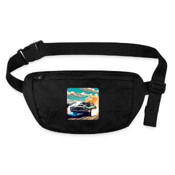 Oldtimer Drift Auto Turbo Rallye mit Rauch - Stanley/Stella recycelte Gürteltasche - Schwarz - Vorne