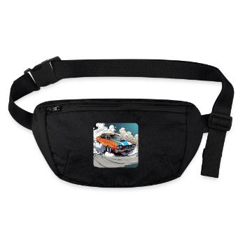 Oldtimer Drift Auto Turbo Rallye mit Rauch - Stanley/Stella recycelte Gürteltasche - Schwarz - Vorne