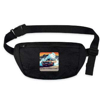 Oldtimer Drift Auto Turbo Rallye mit Rauch - Stanley/Stella recycelte Gürteltasche - Schwarz - Vorne