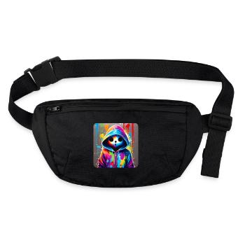 Creepy Ghost in Hoodie Graffiti Style - Stanley/Stella recycled Hip Bag  - black - Front