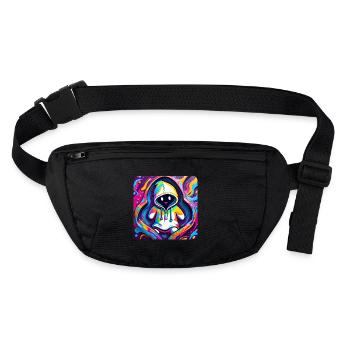 Cool Graffiti Ghost with Hoodie - Stanley/Stella recycled Hip Bag  - black - Front