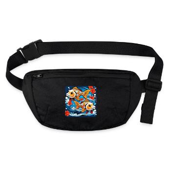 Poisson rouge mignon - Sac banane recyclé Stanley/Stella - noir - Devant