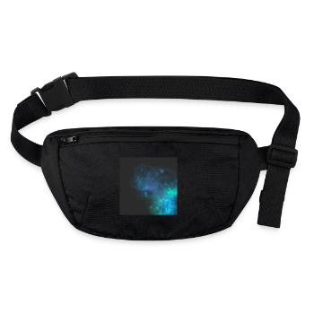 Nebula series: Blue and green - Stanley/Stella recycled Hip Bag  - black - Front