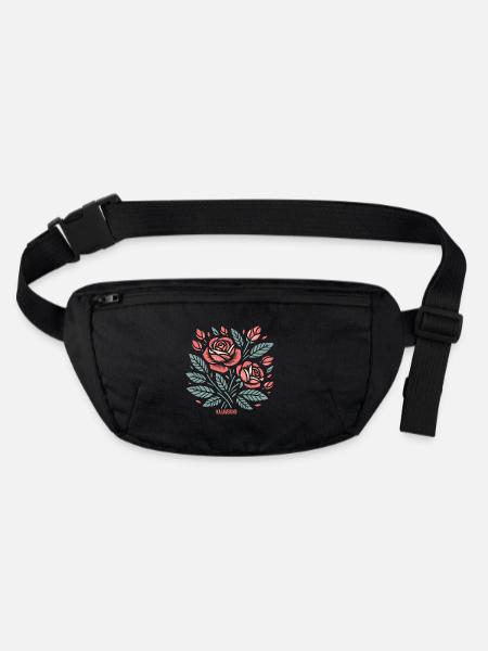 roses - Stanley/Stella recycled Hip Bag  - black - Front