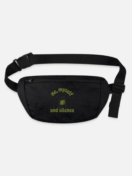 Me, myself and silence - Stanley/Stella recycelte Gürteltasche - Schwarz - Vorne