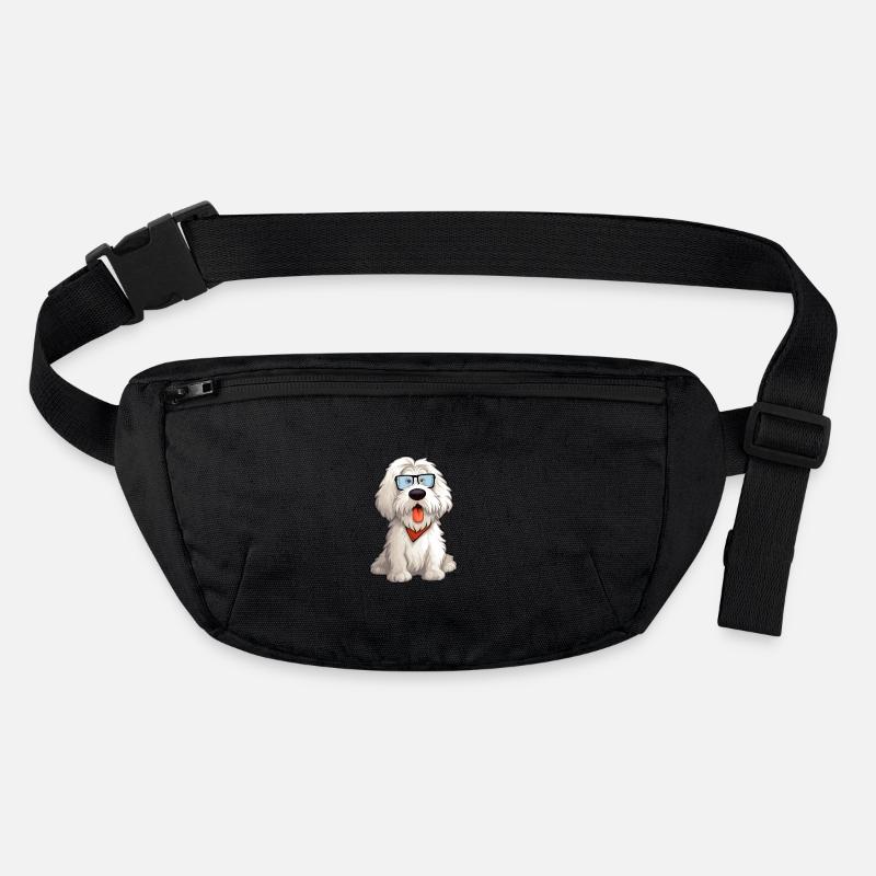 Altenglischer Schäferhund Hunderasse Aquarell Karikatur Stanley/Stella recycelte Gürteltasche