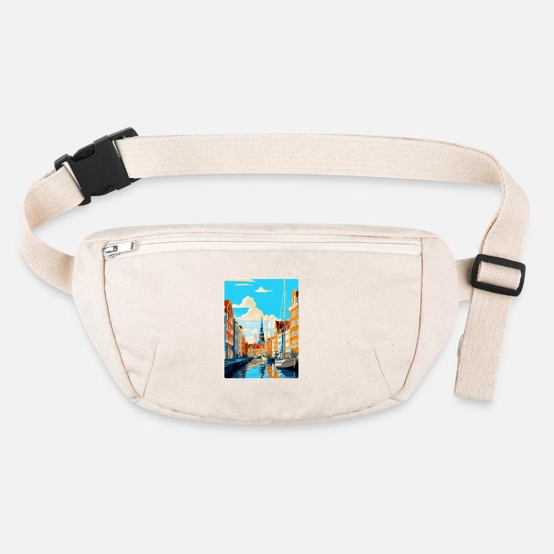 Copenhague, Danemark, Affiche de voyage vintage souvenir Sac banane recyclé Stanley/Stella