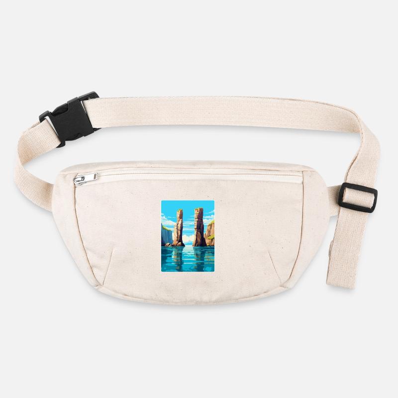 Stack Rocks Pembrokeshire Vintage Reiseposter Stanley/Stella recycelte Gürteltasche