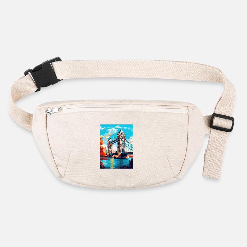 Tower Bridge Angleterre Royaume-Uni Affiche de voyage Souvenir WPA Sac banane recyclé Stanley/Stella