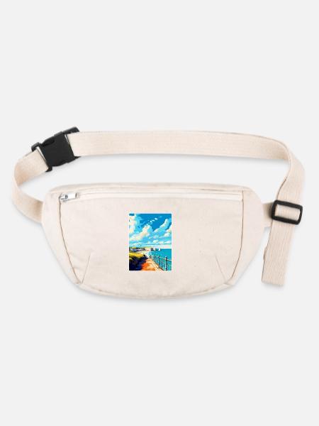 Eastbourne Sussex Vintage Reiseposter Souvenir - Stanley/Stella recycelte Gürteltasche - Naturweiß - Vorne