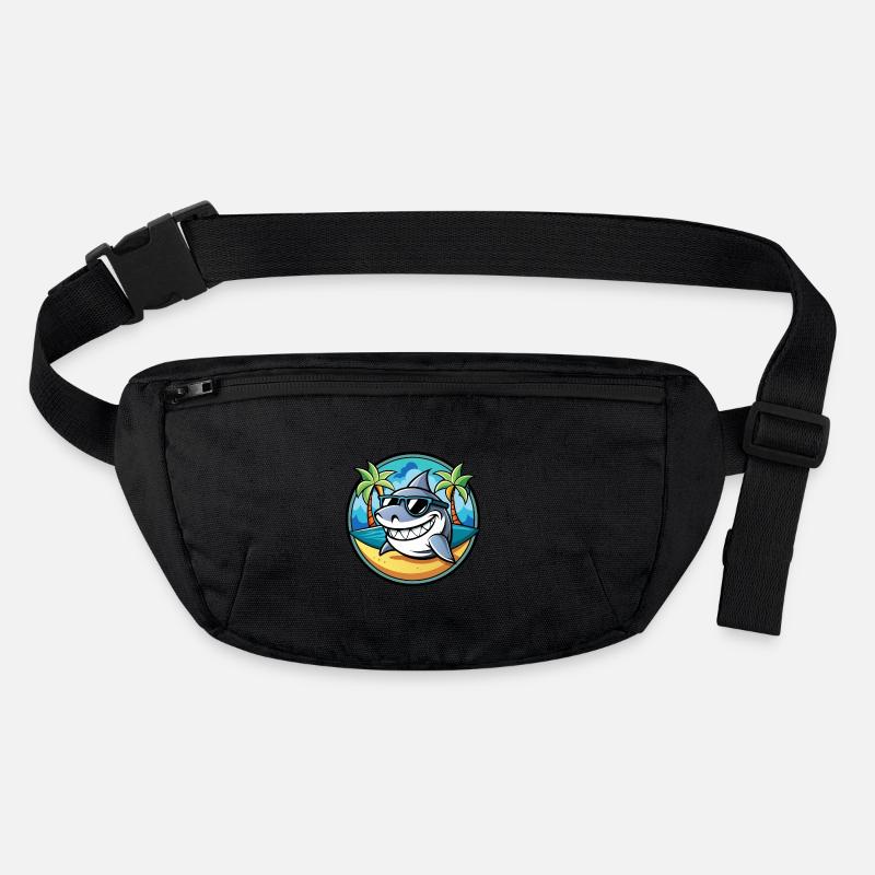 Requin Drôle Dessin Animé Plage D’été Lunettes De Soleil Cool Sac banane recyclé Stanley/Stella