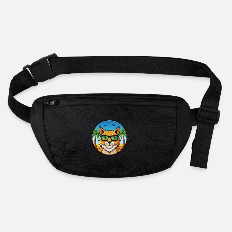 Eurasian Lynx Cat Breed Cartoon Lunettes de soleil Beach Sac banane recyclé Stanley/Stella