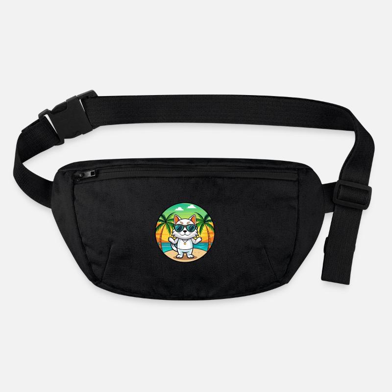 Japanese Bobtail Cat Breed Cartoon Sunglass Beach Stanley/Stella recycled Hip Bag 