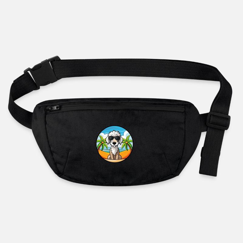 Bedlington Terrier Hunderasse Cartoon Sonnenbrille Stanley/Stella recycelte Gürteltasche