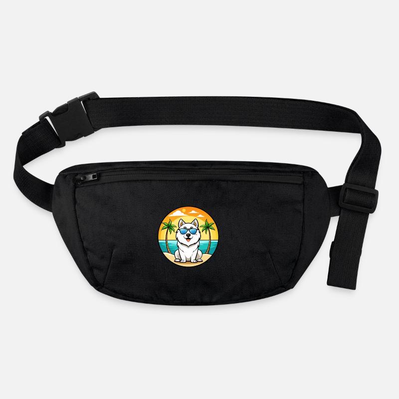 Samoyède Chien Race Dessin Animé Lunettes De Soleil Plage Sac banane recyclé Stanley/Stella
