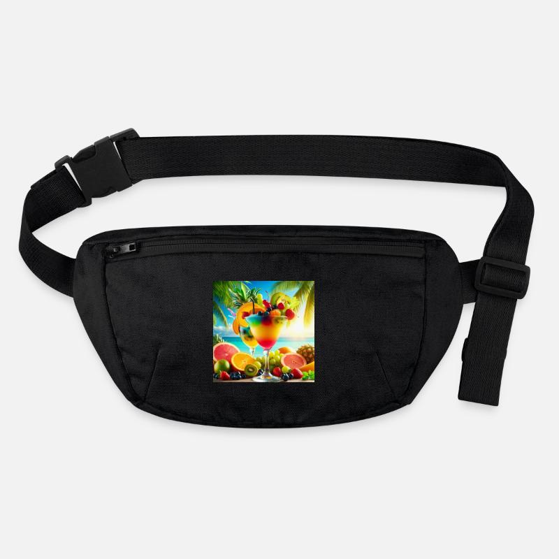 Cocktail mit tropischen Früchten. Stanley/Stella recycelte Gürteltasche