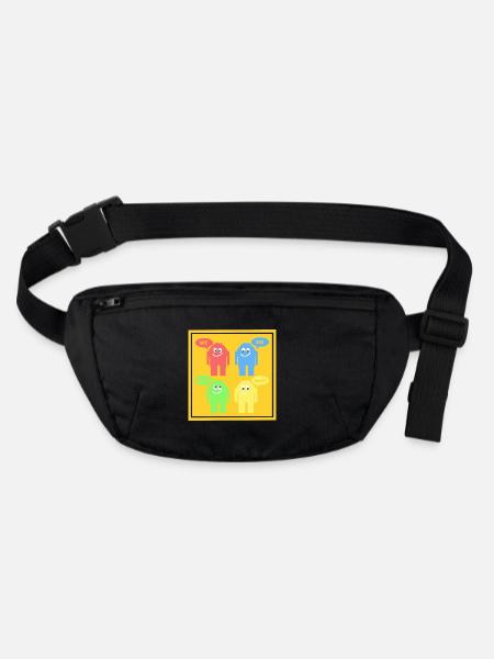 Lustige Männchen - Stanley/Stella recycelte Gürteltasche - Schwarz - Vorne