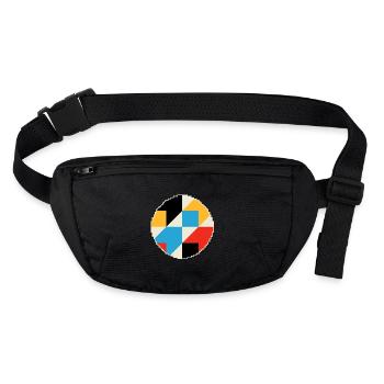 Geometrische Komposition in lebendigen Farben - Stanley/Stella recycelte Gürteltasche - Schwarz - Vorne