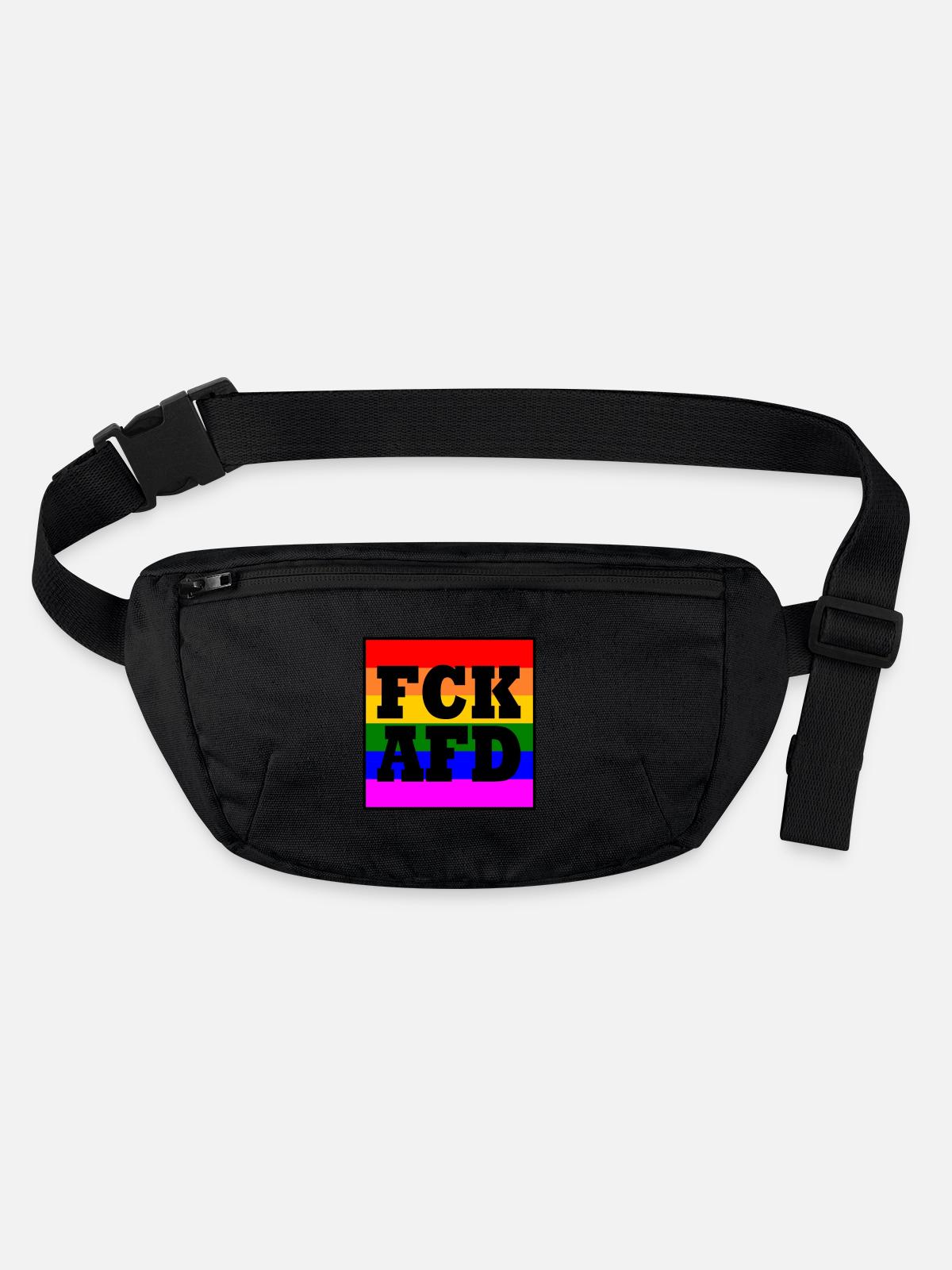 Fck afd - Stanley/Stella recycled Hip Bag - black - Front