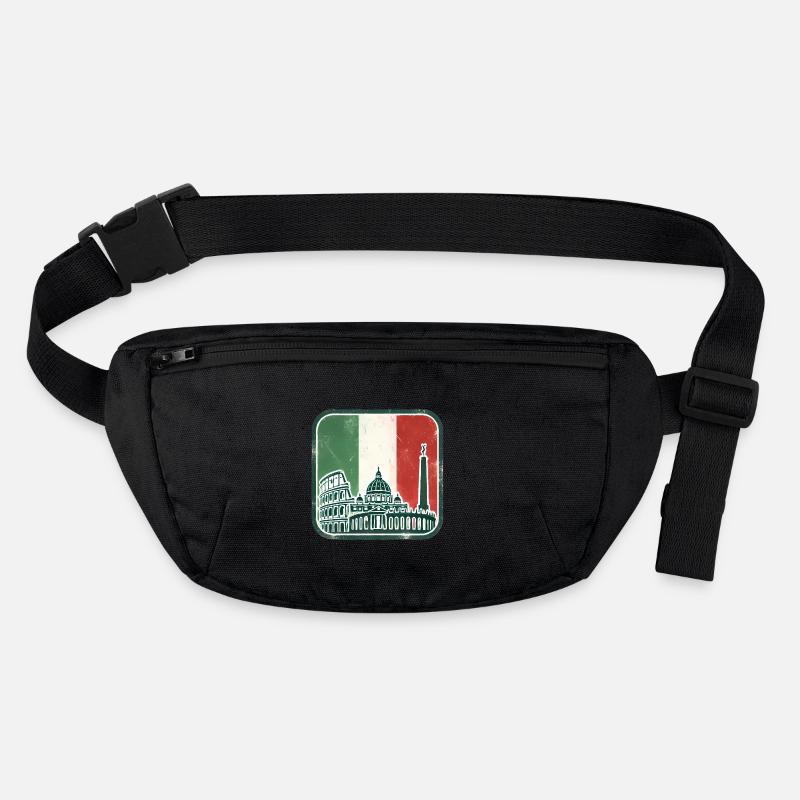 Drapeau Italien Monuments Silhouette Sac banane recyclé Stanley/Stella