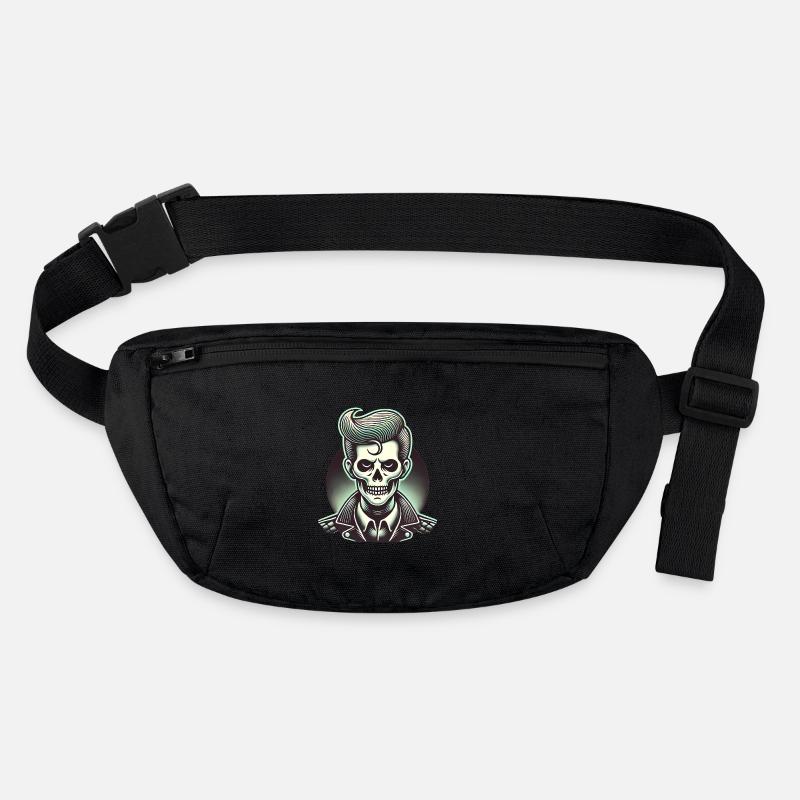 Rockabilly Zombie Skull Illustration Stanley/Stella recycled Hip Bag 