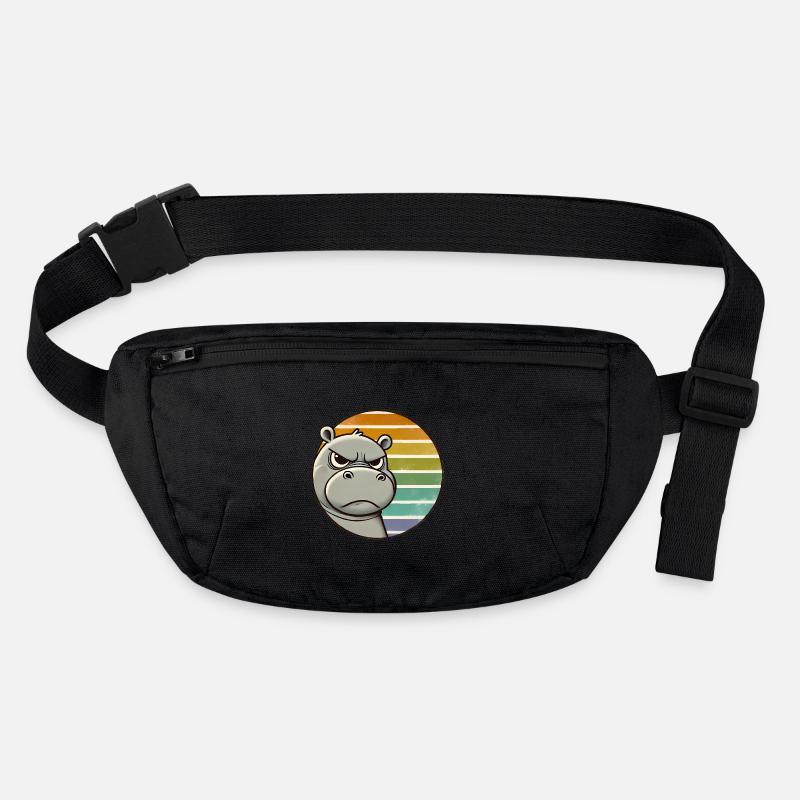 Mürrisches Nilpferd Retro Regenbogen Design Stanley/Stella recycelte Gürteltasche