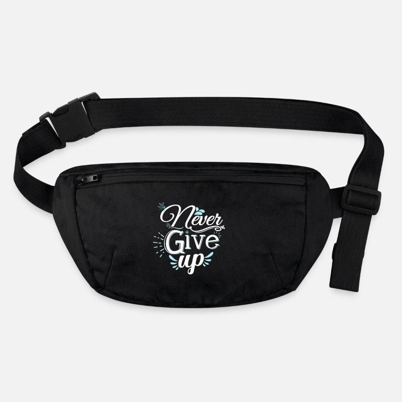 Never Give Up 💎 Stylish & Motivational Spruch - Stanley/Stella recycelte Gürteltasche - Schwarz