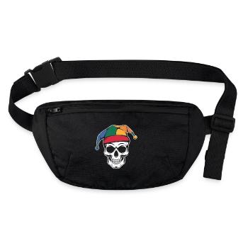 Drôle de crâne avec bonnet de fou - Sac banane recyclé Stanley/Stella - noir - Devant